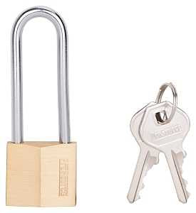 PADLOCK BRASS 1-1/4IN VRTCL KD