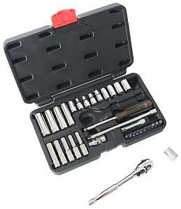 SOCKET SET 35PC 1/4DRIVE SAE  