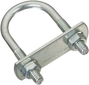 BOLT U W/NUT 1/4X1-1/8X2.25 ZN