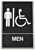 SIGN BRAILLE MEN HANDCAP 6X9IN