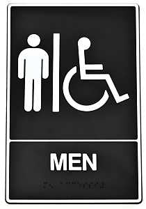 SIGN BRAILLE MEN HANDCAP 6X9IN