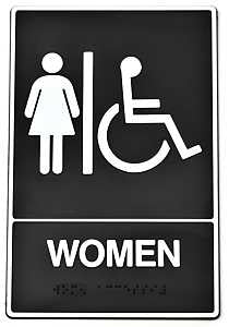 SIGN BRAILLE WMN HANDCAP 6X9IN