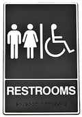 SIGN BRAILLE RESTROOM 6X9IN   