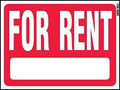 SIGN FOR RENT RED/WHITE24X18IN