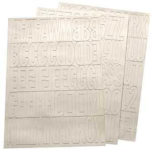 NUMBER/LETTER SET 2IN VNYL WHT