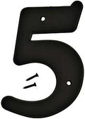 NUMBER HOUSE 5 PLASTIC 6IN BLK