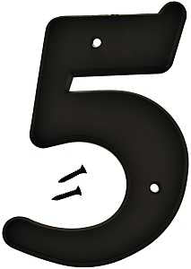 NUMBER HOUSE 5 PLASTIC 6IN BLK