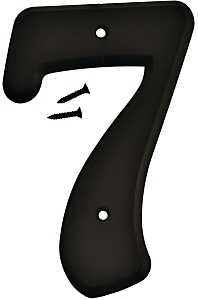 NUMBER HOUSE 7 PLASTIC 6IN BLK