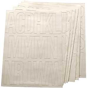 NUMBER/LETTER SET 3IN VNYL WHT