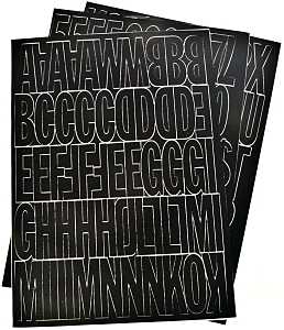 NUMBER/LETTER SET 2IN VNYL BLK