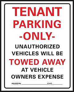 SIGN TENANT PARKING ONLY      