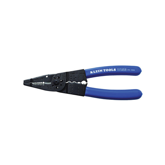 Klein Tools 1010 Long Nose Plier, 10 to 22 AWG Wire, 10 to 20 AWG Solid, 12 to 22 AWG Stranded Stripping, 8-1/4 in OAL