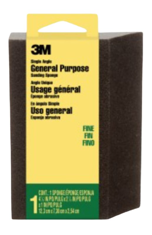 3M CP-040 Sanding Sponge, 4-7/8 in L, 2-7/8 in W, Fine, Aluminum Oxide Abrasive