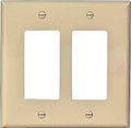WALL PLATE 2GANG DECR MID IVRY