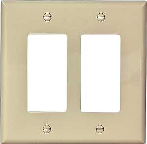 WALL PLATE 2GANG DECR MID IVRY