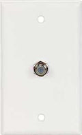 WHT COAXIAL JACK W/WALL PLATE 