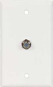 WHT COAXIAL JACK W/WALL PLATE 