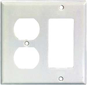WALL PLT 2G RECPT/DECR STD WHT