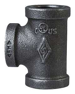 TEE BLK MALLEABLE PIPE 1-1/4  