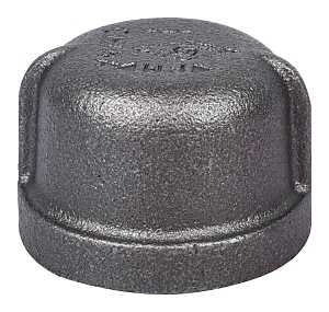 CAP BLACK MALLEABLE 1IN       