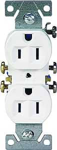 RECPT DUPLEX STD 3WIRE 15A WHT