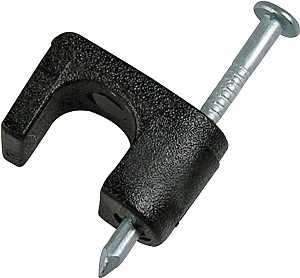 STAPLE COAX PLAST BLACK 1/4IN 