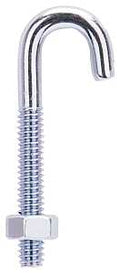 BOLT J-HOOK 1/4X2-5/16IN ZINC 