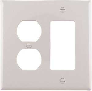 WALL PLT 2G RECPT/DECR MID WHT