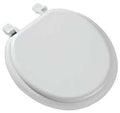 TOILET SEAT RND WOOD WHITE    