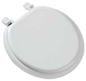 TOILET SEAT RND WOOD WHITE    