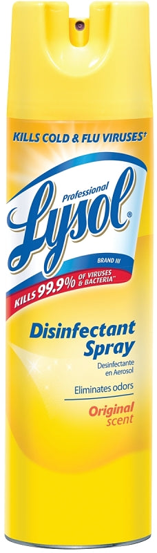 Lysol 1920004650 Disinfectant Cleaner, 19 oz Aerosol Can, Original Scent, Clear