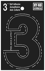 NUMBER HOUSE 3 3IN  VINYL BLK 