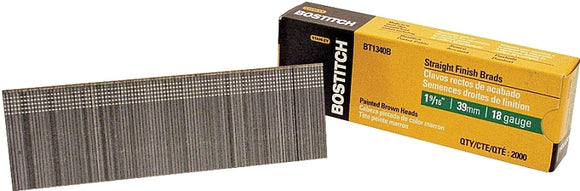 Bostitch BT1340B Nail, 1-9/16 in L, 18 ga, Steel, Coated, Brad Head, Smooth Shank