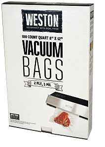 BAG VAC 100 PC 3MIL 8INX12IN  