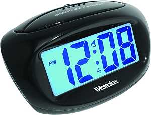 CLOCK ALARM LCD DIG BLK 1IN   