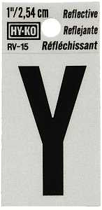 LETTER HOUSE Y 1IN REFL BLK   