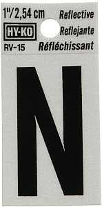 LETTER HOUSE N 1IN REFL BLK   