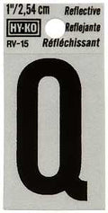LETTER HOUSE Q 1IN REFL BLK   