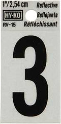NUMBER HOUSE 3 1IN REFL BLK   