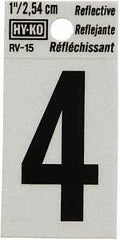 NUMBER HOUSE 4 1IN REFL BLK   