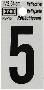 NUMBER HOUSE 5 1IN REFL BLK   