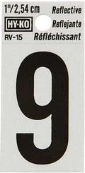 NUMBER HOUSE 9 1IN REFL BLK   