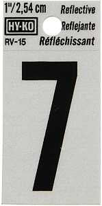 NUMBER HOUSE 7 1IN REFL BLK   