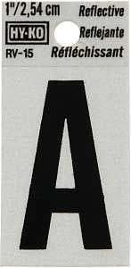 LETTER HOUSE A 1IN REFL BLK   
