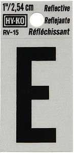LETTER HOUSE E 1IN REFL BLK   