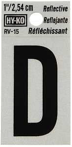 LETTER HOUSE D 1IN REFL BLK   