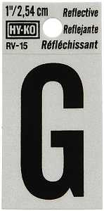 LETTER HOUSE G 1IN REFL BLK   