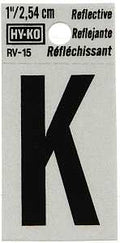 LETTER HOUSE K 1IN REFL BLK   
