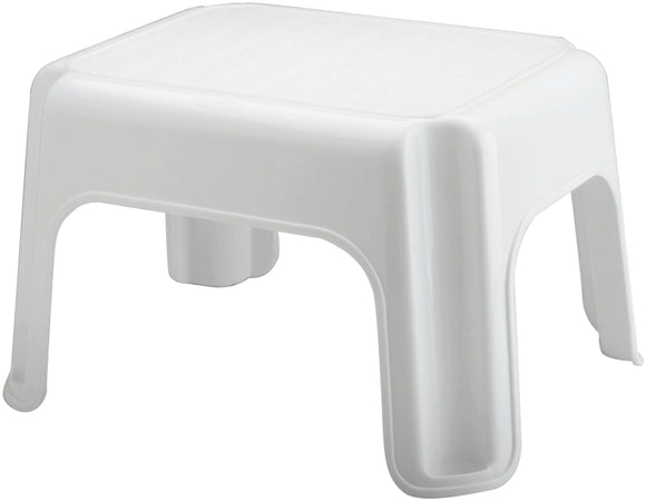 Rubbermaid FG420087WHT Utility Step Stool, 9-1/2 in H, 1-Step, 300 lb, Plastic, White