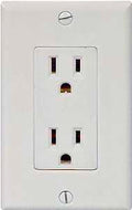 RECPT DPLX STD DECR 3W 15A WHT